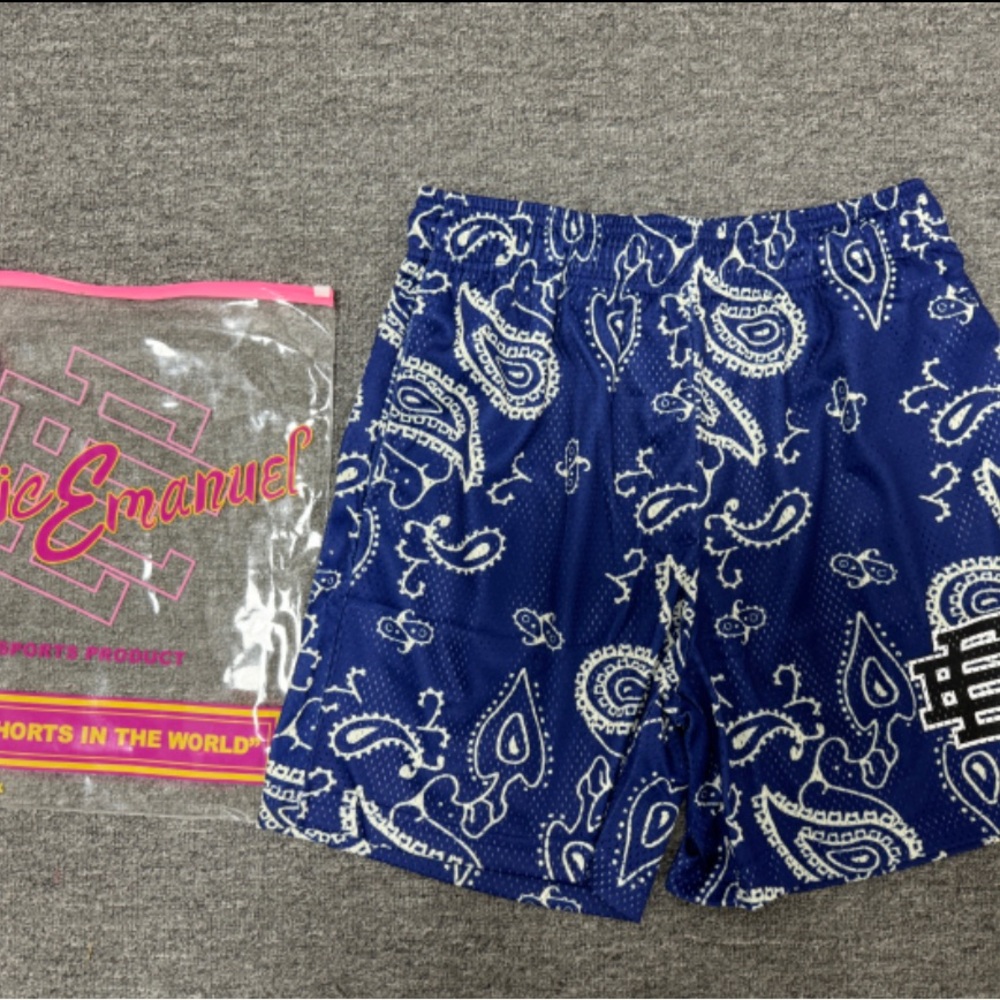 Eric Emanuel Blue Paisley Mens Shorts